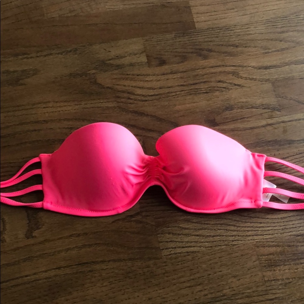 Hot Pink Strapless Bikini Top